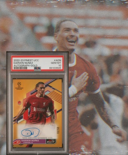 2022-23 Topps Finest UCC Liverpool Darwin Nunez Auto Gold