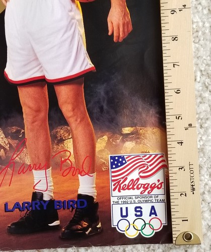 Vintage 1992 Barcelona Olympics Gold Rush USA Basketball Poster kellogg's rare