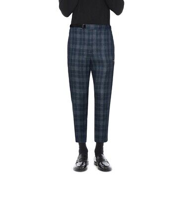 $475. NEW BE'ABLE LUXURY 100% LINEN PLAID CROPPED EXTENDED CROTCH PANTS SIZE 32.