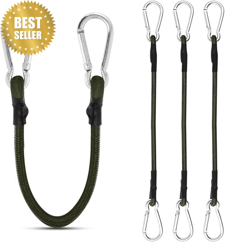 4 Pack Bungee Cords, 30Cm Elastic Cords with Hooks, Heavy Duty Bungee Straps (Oc