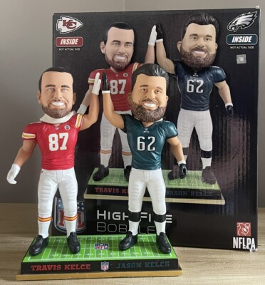 JASON & TRAVIS KELCE Kansas City Chiefs NFL Brothers HIGH FIVE Bobblehead NIB!