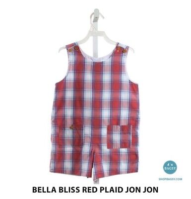 New Bella Bliss Melbourne Plaid Shortall / Jon Jon Boy's Size 2 Please See Tags