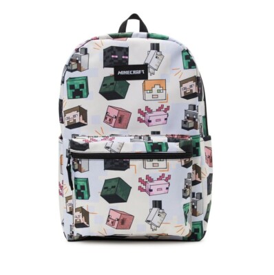 Minecraft Creeper 17'' Laptop Backpack Multicolor New  Ships Fast!