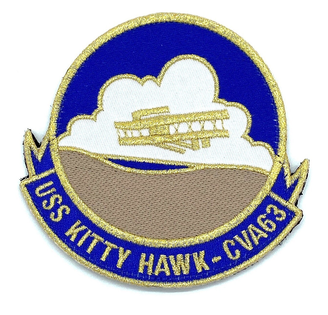 No.1158 ☆横振り刺繍パッチ☆ USS KITTY HAWK CV-63 CV-63 CVA-63 USS KITTY HAWK US NAVY 4 1/2
