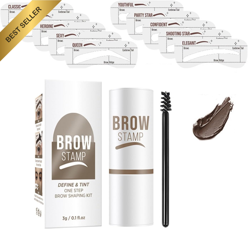 Eyebrow Stencils, Eyebrow Stamp Kit - Medium Brown