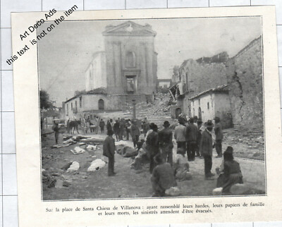 1930 abitanti di Villanova di fronte alla chiesa di Santa Chiesa - Terremoto