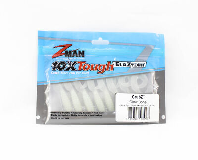 Zman Soft Lure GrubZ 2.5 Inch 8/Pack Glow Bone (5506)