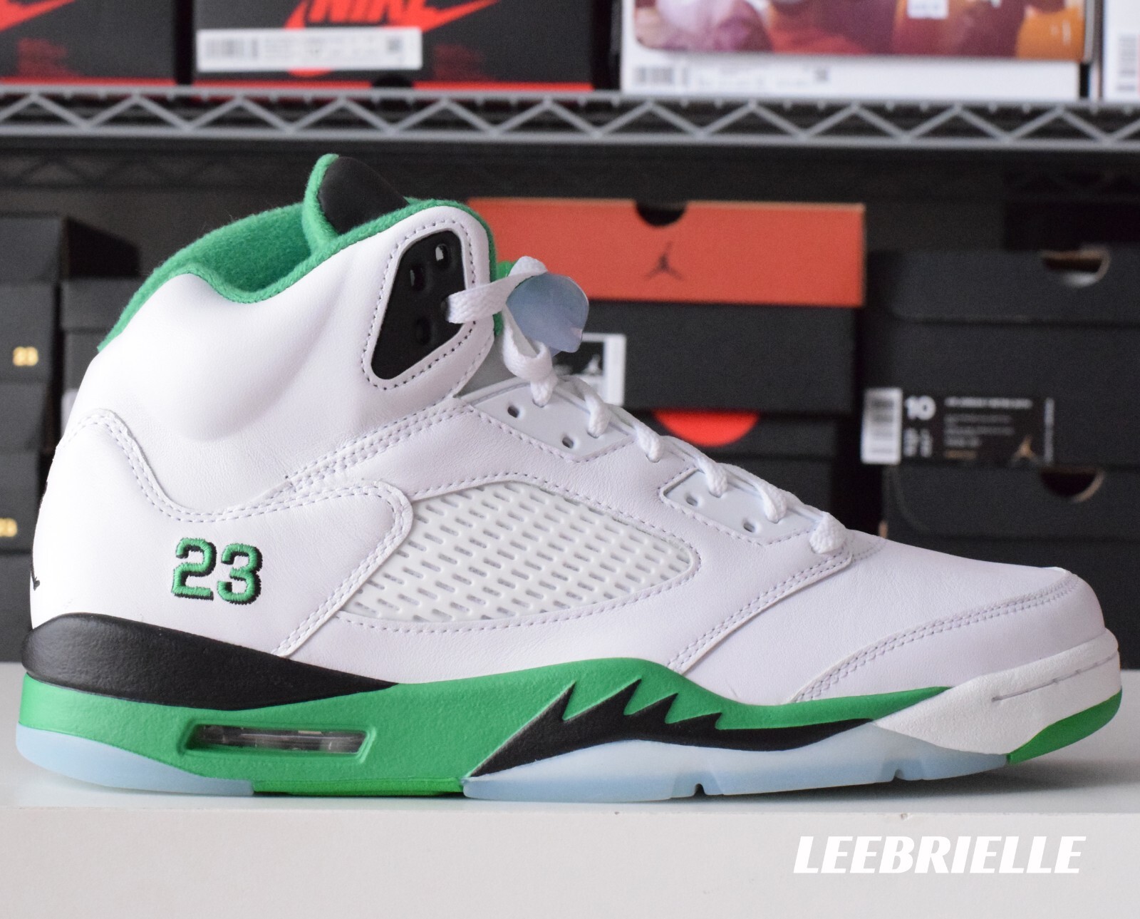 Pre-owned Jordan Air  Wmns Air  5 Retro Lucky Green Dd9336-103 In White