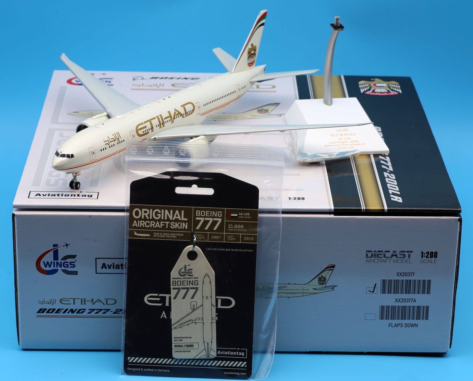 エティハド航空 777-200LR A6-LRB 1/200 JC Wings 1:200 Etihad Airways Boeing B777-200LR Diecast