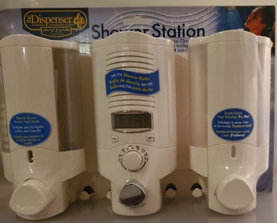 Better Living Shower Station Dispenser w/AM/FM Radio & Clock  NEW Free Shipping!