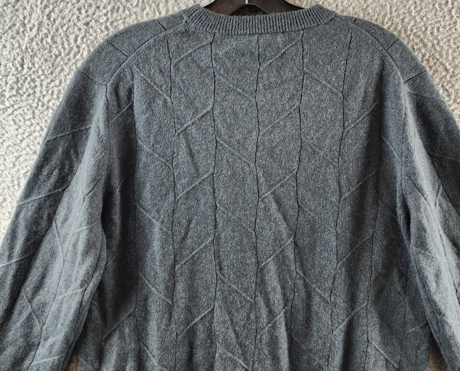 The Men's Store Bloomingdales Cashmere Novelty Stitch Sweater Mens S Slate Green - Picture 13 of 13