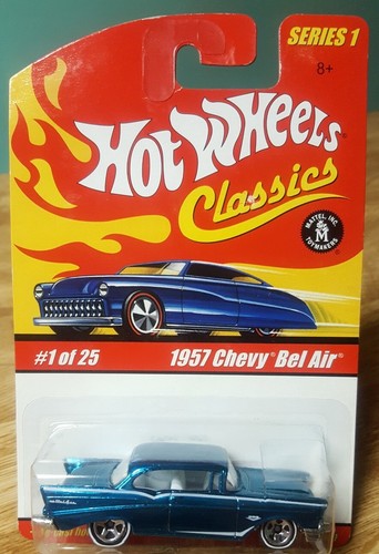 Hot Wheels Classics Series 1 '57 Chevy Bel Air Chrome Blue 1