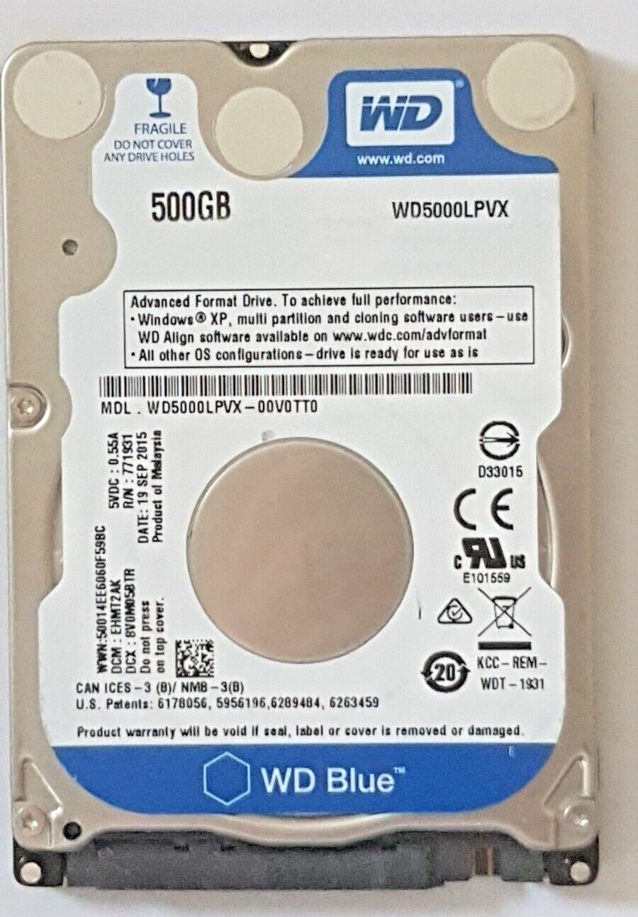 500 GB SATA Western Digital WD5000LPVX-00V0TT0 8MB HDD 2,5 &#034; Hard Drive eBay