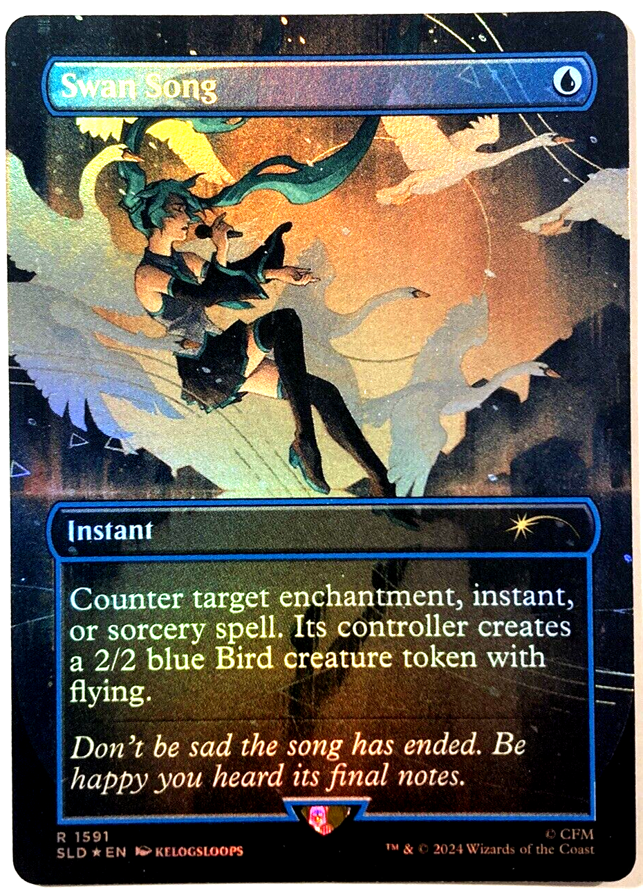 MTG Swan Song RAINBOW FOIL Secret Lair X Hatsune Miku 1591