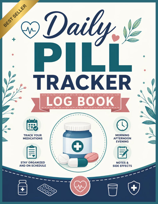 Daily Pill Tracker Log Book: Managing Multiple Medications with This Daily Medic