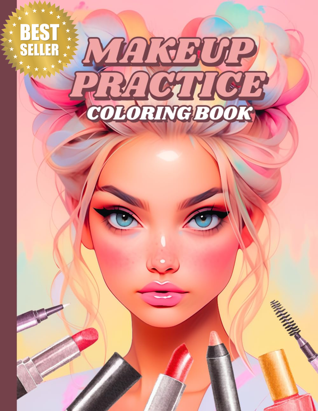 Makeup Practice Coloring Book: 50 Face Charts for Professional Make up Artists,