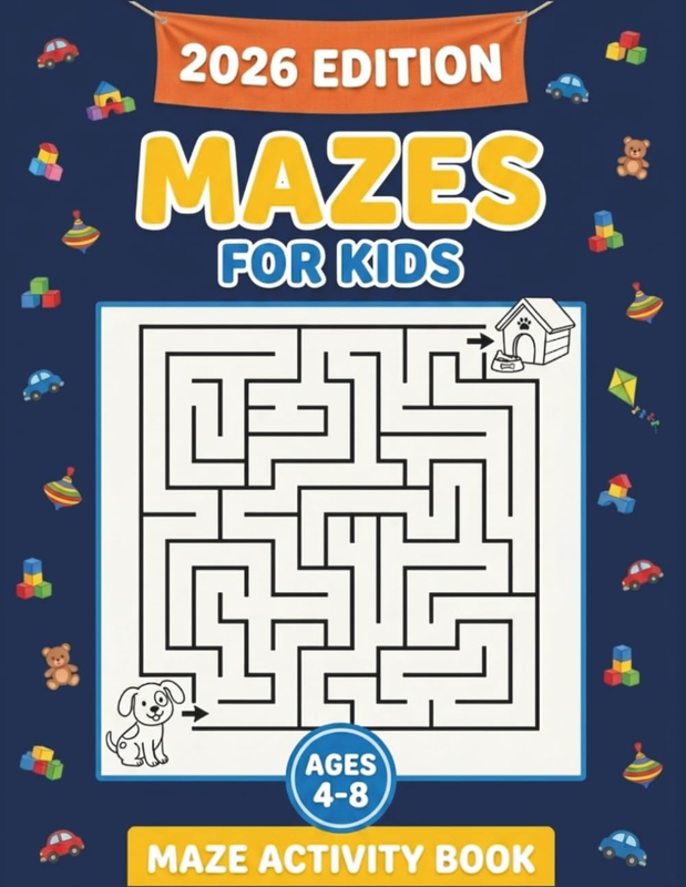Mazes for Kids Ages 4-8: Maze Activity Book for Kids | 100 Mazes Divided into 5