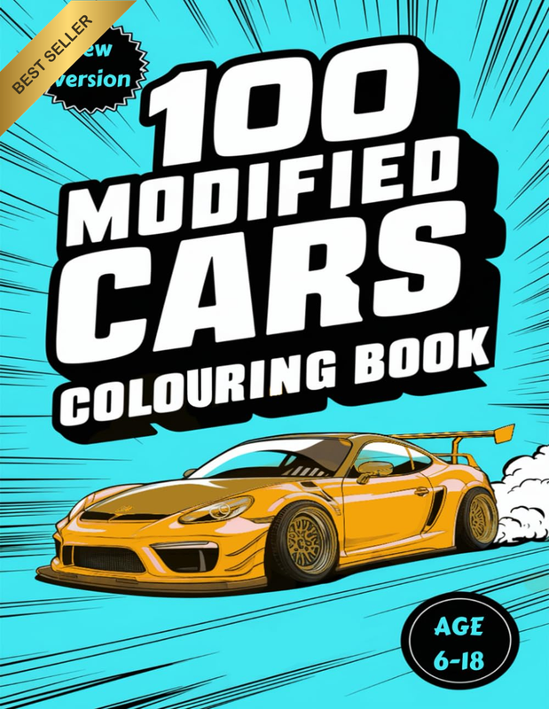 100 Modified Cars Colouring Book: Creative Car Coloring Fun, 100 Pages of Maxima