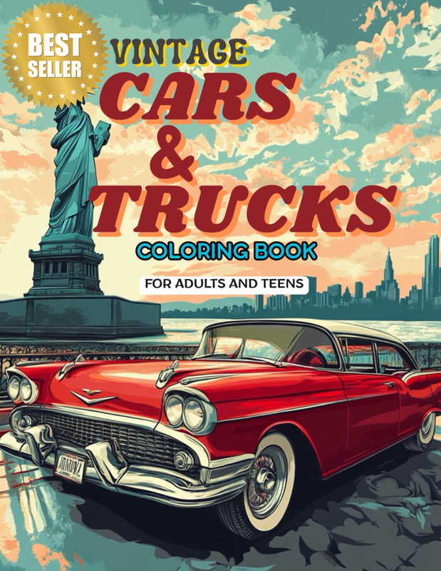 Vintage Cars and Trucks Coloring Book: Detailed Images of the Muscle Cars and Re