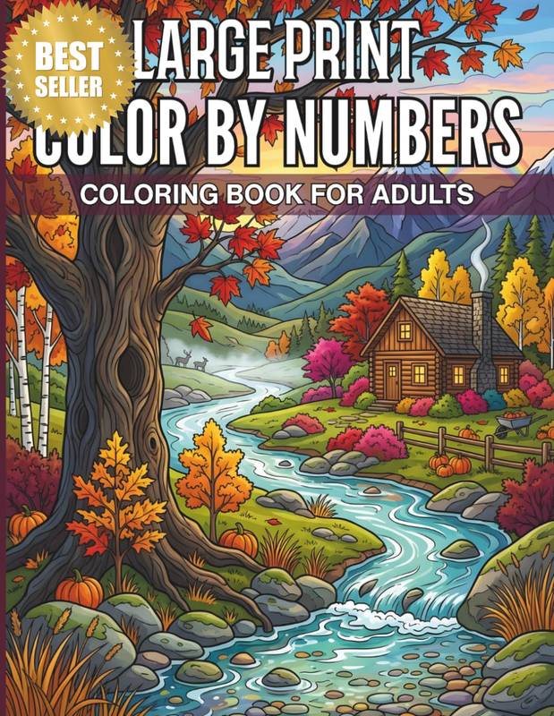Large Print Color by Numbers Coloring Book for Adults: Simple and Clear Large Pr