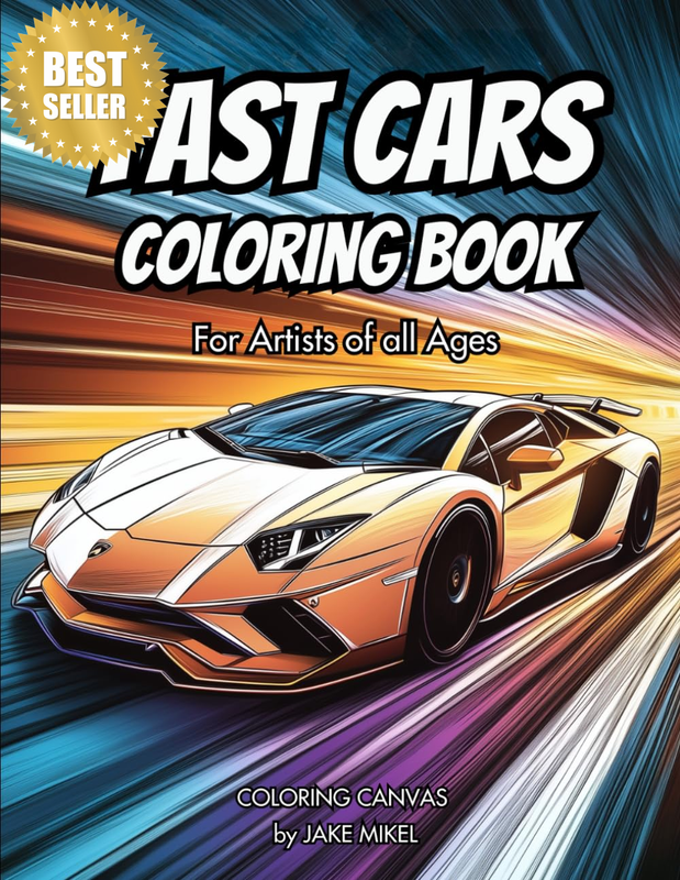 Fast Cars Coloring Book: for Artists of All Ages