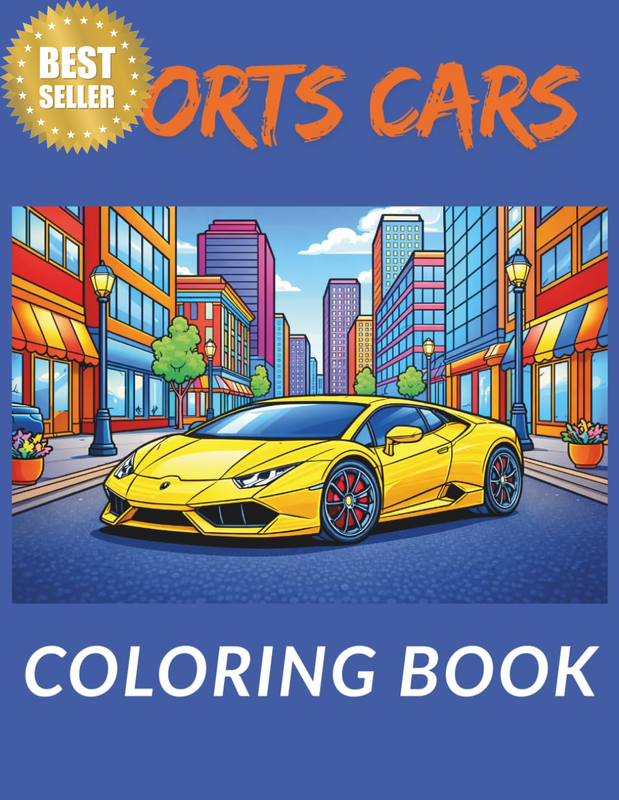 Sports Car Coloring Book: Relaxing Coloring Pages for All Ages