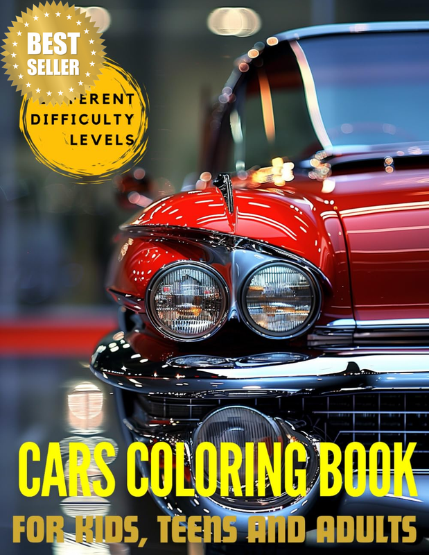 Cars Coloring Book: Vintage, Sport, Muscle, Classic Car Coloring Pages for Adult