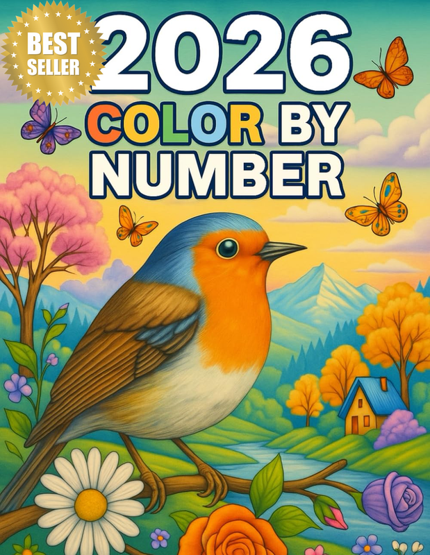 2026 Color by Number Coloring Book: Large Print Color by Number for Adults, Seni