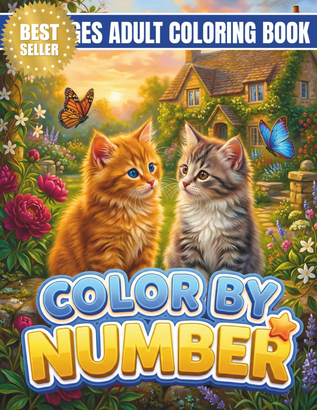 100 Pages Color by Number Coloring Book for Adults: Large Print Color by Number