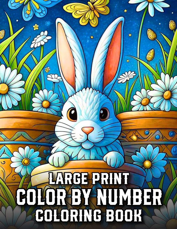 Large Print Color by Number Coloring Book: Large Print Color by Number Simple Co