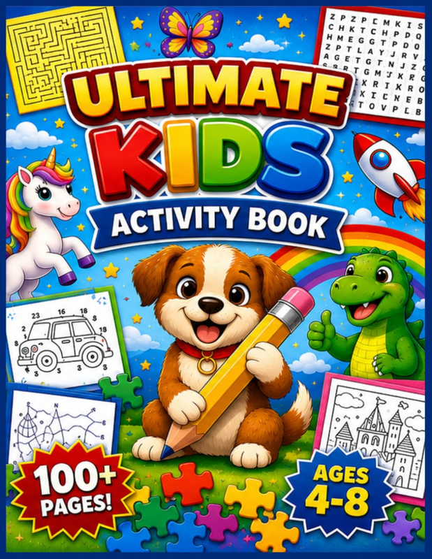 Ultimate Kids Activity Book: Ultimate Kids Activity Book: 100+ Pages of Mazes, W