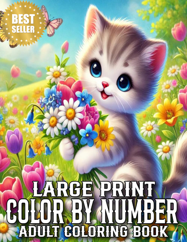 Large Print Color by Number Adult Coloring Book: Large Print Color by Number Adu