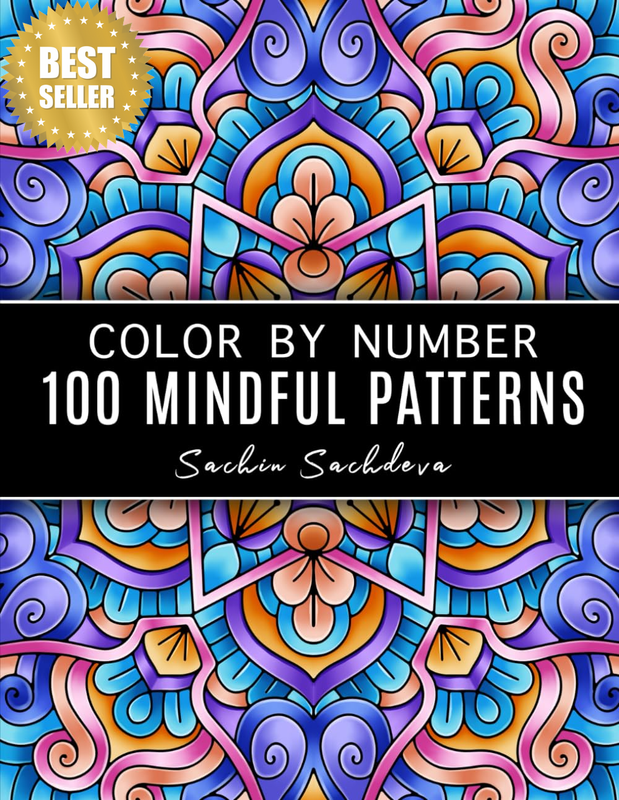100 Mindful Patterns: Color by Number Coloring Book for Adults for Stress Relief