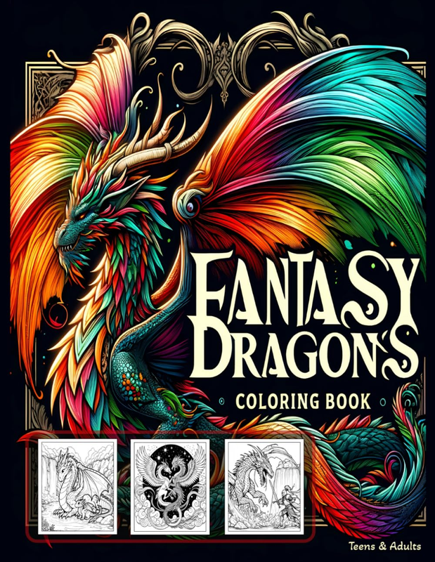 Fantasy Dragons Coloring Book for Teens & Adults - Paperback by Are Carlson