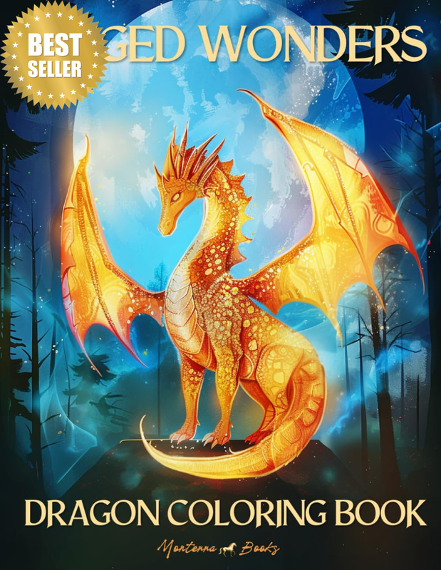 70 Enchanting Dragon Fantasy Coloring Pages | Winged Wonders, Mythical Creatures