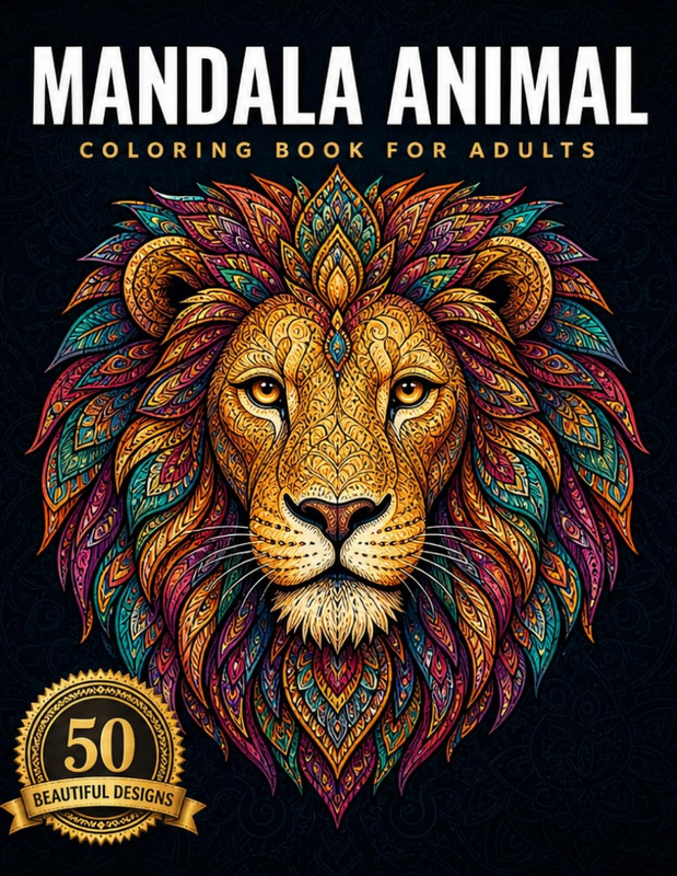 Mandala Animal Coloring Book for Adults: a Relaxing Mandala Coloring Book with A