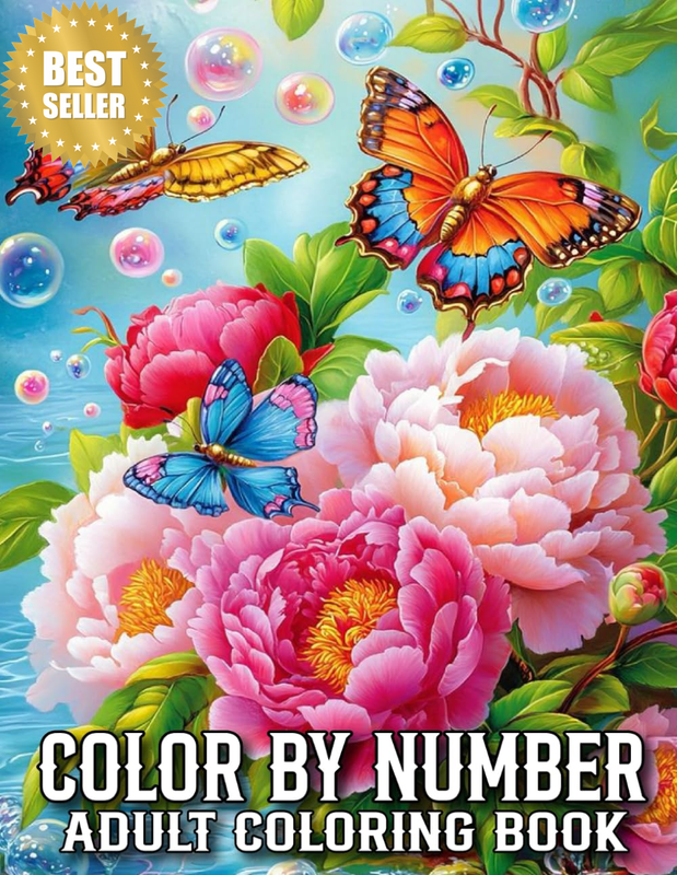 Color by Number Adult Coloring Book: Large Print Color by Number Adult Coloring