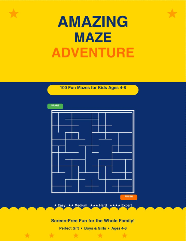 Amazing Maze Adventure: 100 Fun Mazes for Kids Ages 4-8 with 4 Difficulty Levels