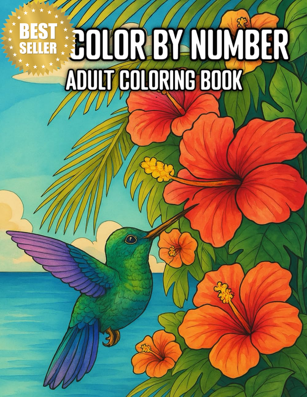 100 Color by Number Adult Coloring Book: Large Print Color by Number 2025 Adult
