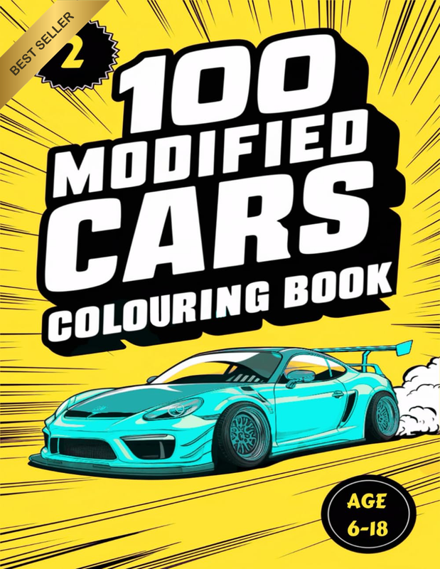 100 Modified Cars Colouring Book: Car Coloring Extravaganza, 100 Pages of Bold D