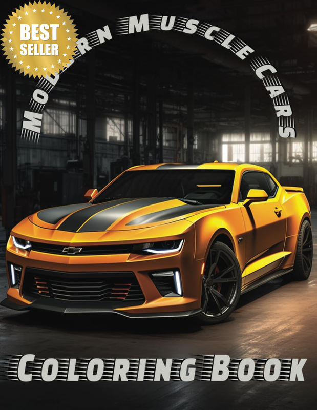 Modern Muscle Cars: Coloring Book