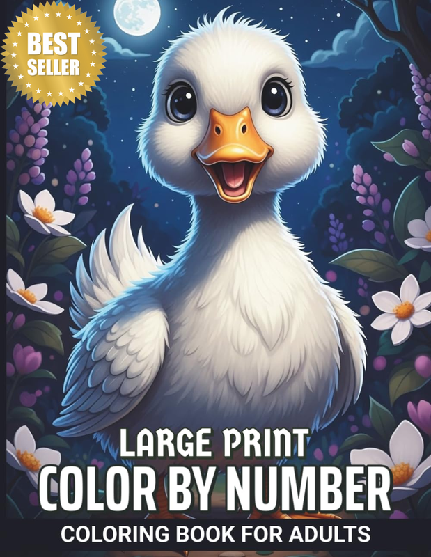 Large Print Color by Number Coloring Book for Adults: a Stress Relief Collection
