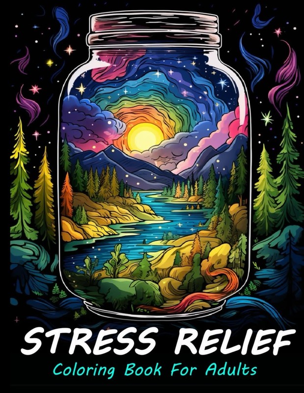 Stress Relief Coloring Book for Adults: Large Print Adult Colouring