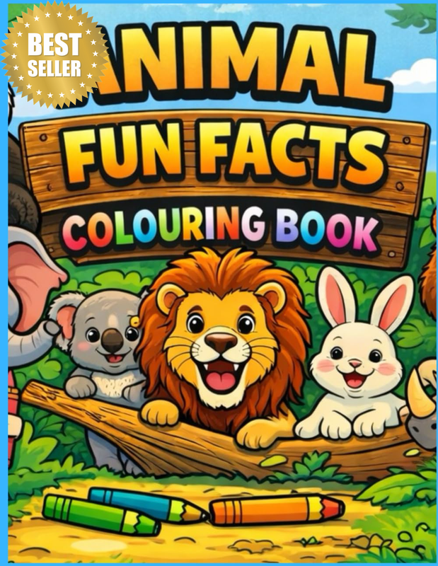 Animal Fun Facts Colouring Book: Colour Cute Animals and Learn Amazing Facts
