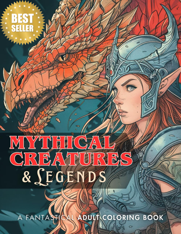 Mythical Creatures & Legends Adult Coloring Book: Detailed Fantasy Designs | Col