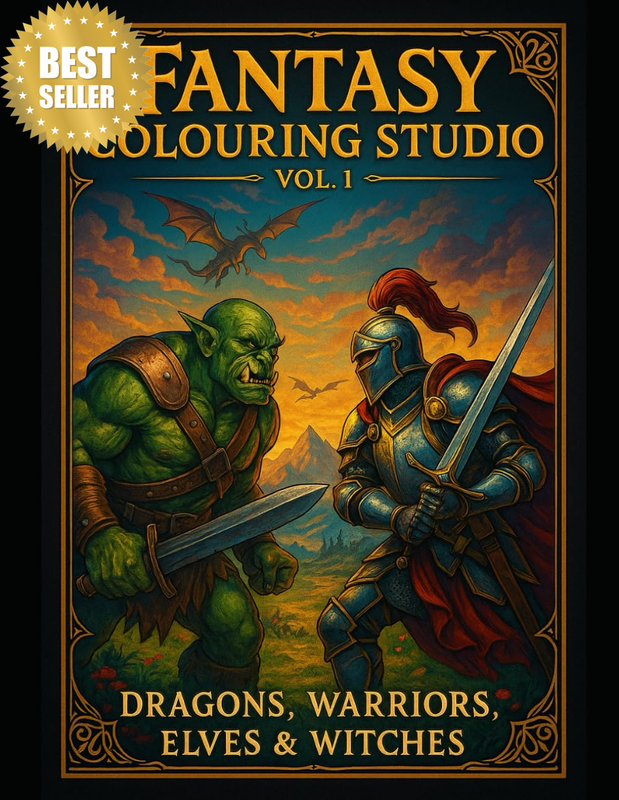 Fantasy Coloring Book: for Adults with Dragons , Warriors, Epic Battles and Magi