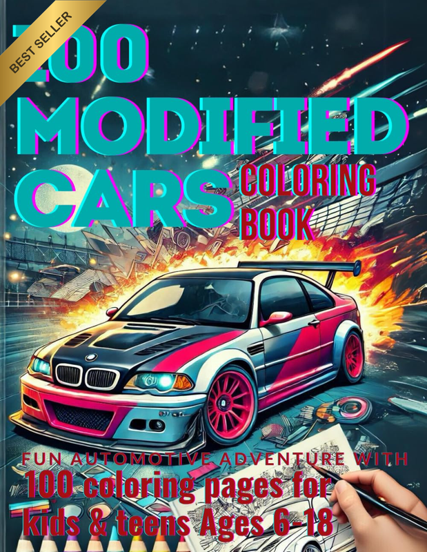 100 Modified Cars Coloring Book: a Creative Adventure for Young Car Enthusiasts