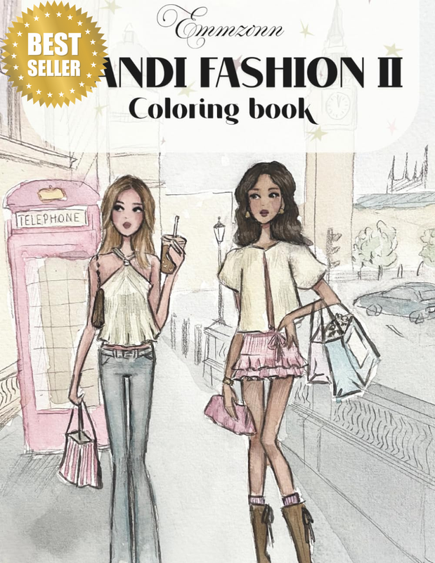 Scandi Fashion 2 Coloring Book, Emmzonn: Fashion Illustrations, Girlhood and Sel