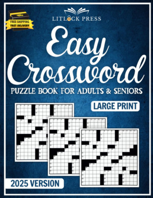Easy Crossword Puzzle Book for Adults & Seniors Large Print      