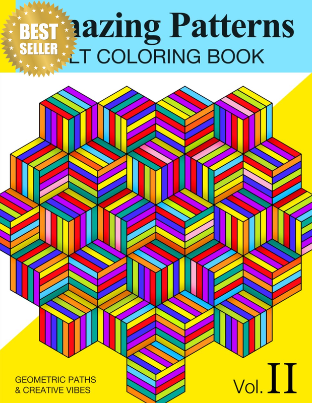 Amazing Patterns Adult Coloring Book - Vol. II: Stress Relieving Designs, Mindfu